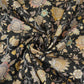 Black Shimmer floral print 60s Cotton Fabric PI-31885