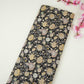 Black Shimmer floral print 60s Cotton Fabric PI-31885