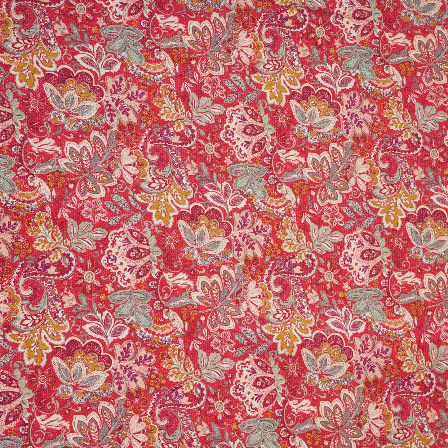 Rani Pink Shimmer floral print 60s Cotton Fabric PI-31890