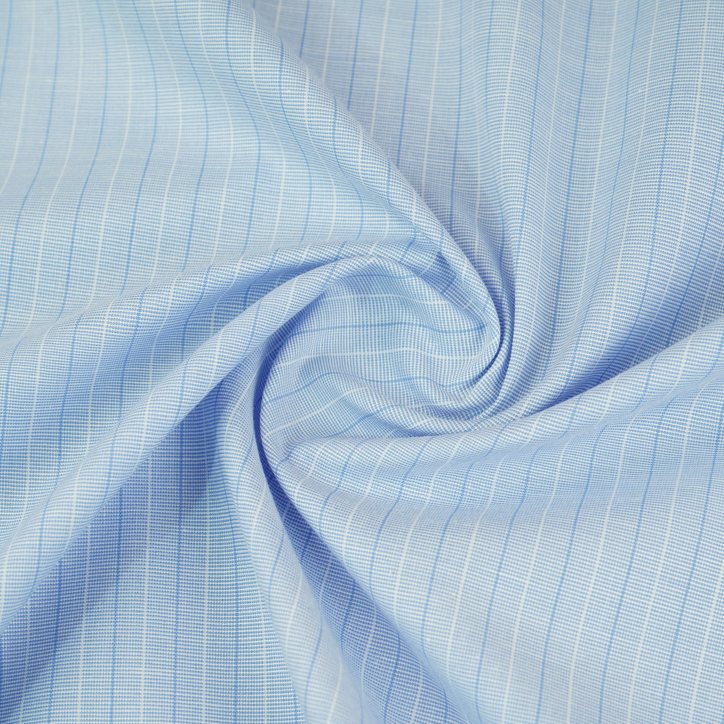 Light Blue & White Stripes Print Poplin Fabric MFM-30119