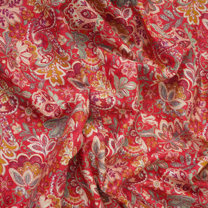 Rani Pink Shimmer floral print 60s Cotton Fabric PI-31890 - TradeUNO
