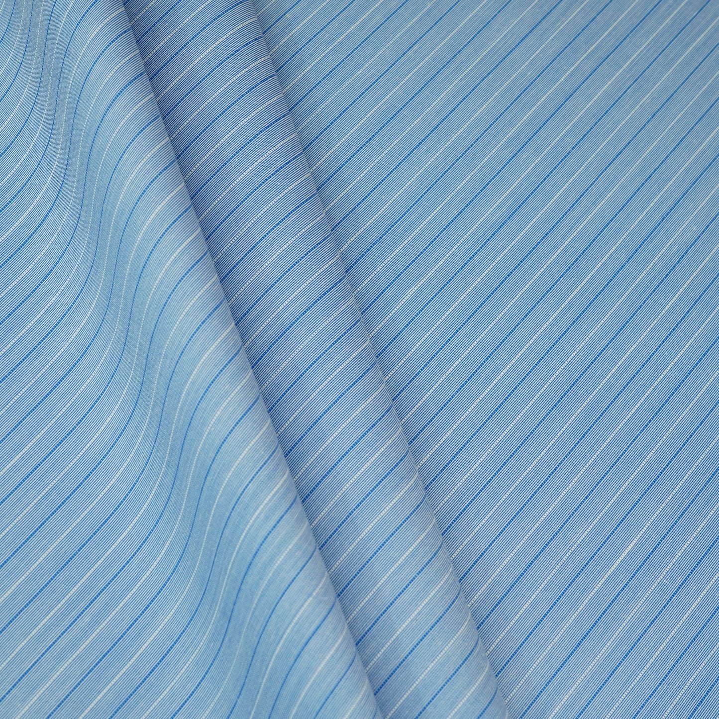 Blue & White Stripes Print Poplin Fabric MFM-30117