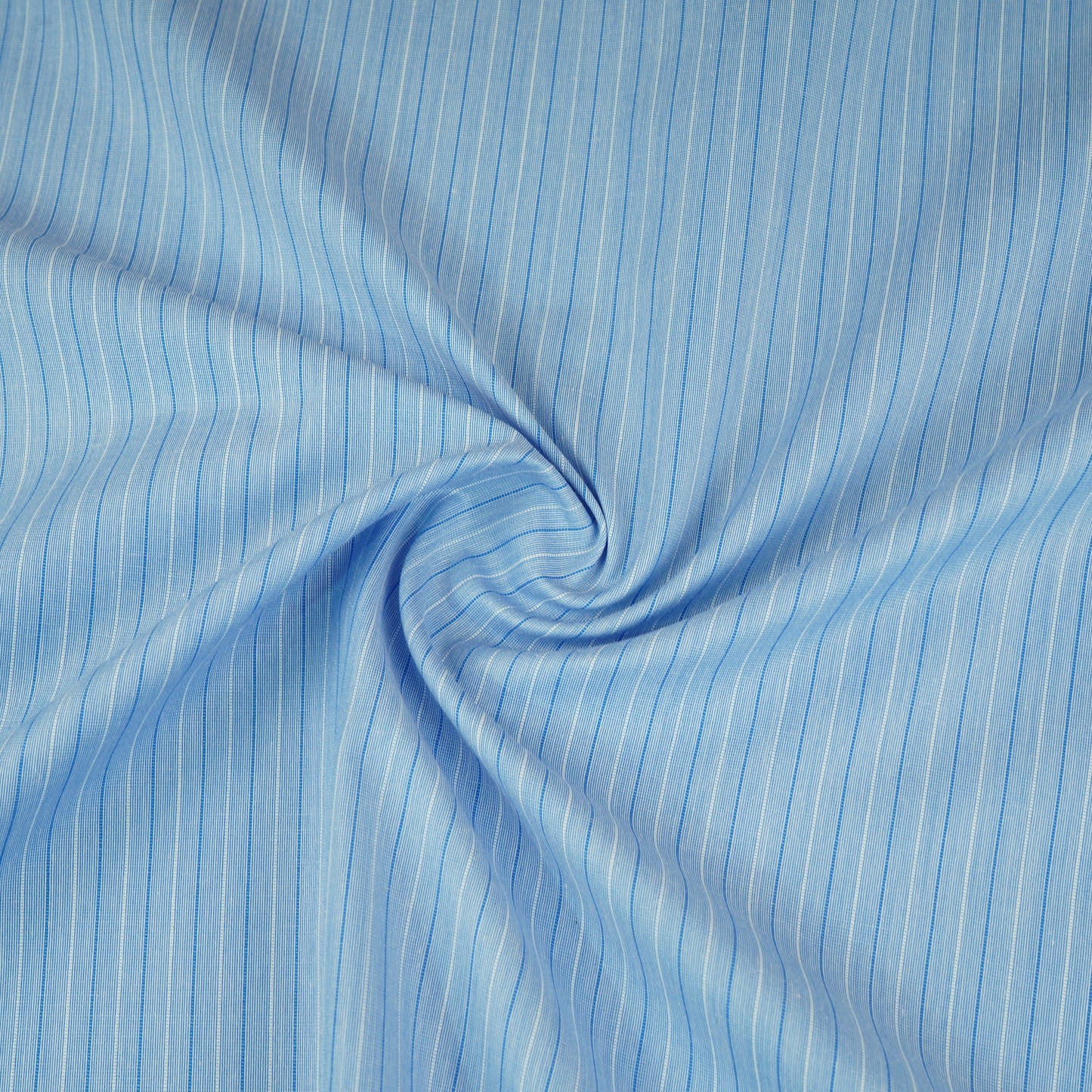 Blue & White Stripes Print Poplin Fabric MFM-30117