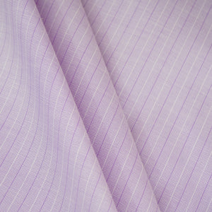 Lavender & White Stripes Print Poplin Fabric MFM-30118 - TradeUNO