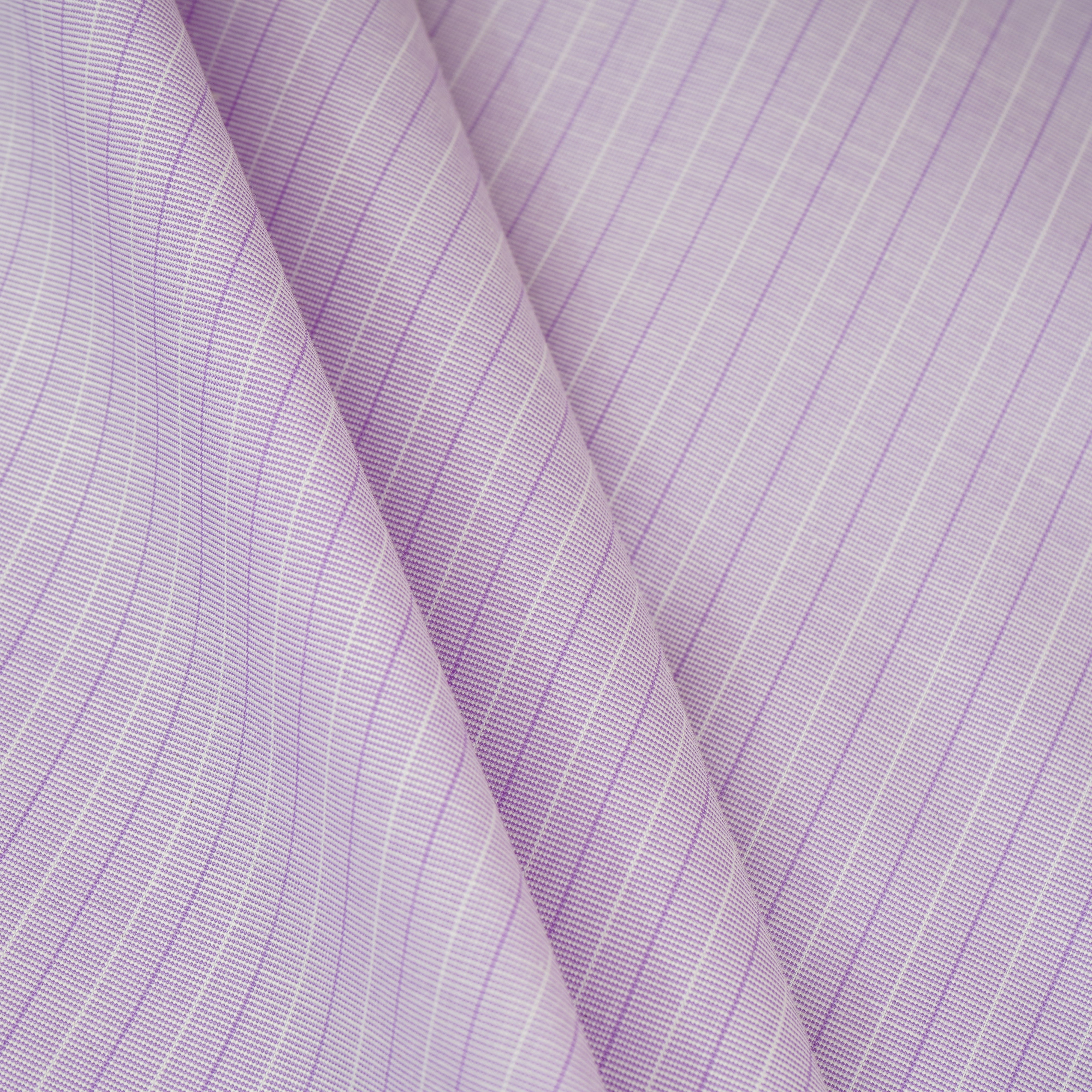 Lavender & White Stripes Print Poplin Fabric MFM-30118 - TradeUNO