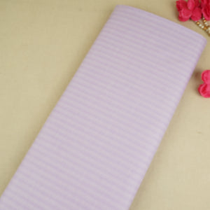 Lavender & White Stripes Print Poplin Fabric MFM-30118 - TradeUNO