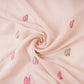 Off White thread Border embroidery Chinon Cotton Slub Fabric VFS-31527