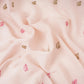 Off White thread Border embroidery Chinon Cotton Slub Fabric VFS-31527