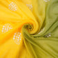 Lime Green with Multicolor 4D thread embroidery Organza Fabric VFS-31676