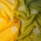Lime Green with Multicolor 4D thread embroidery Organza Fabric VFS-31676
