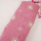 Pink floral cutdana embroidery Organza Fabric VFS-31533