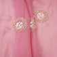 Pink floral cutdana embroidery Organza Fabric VFS-31533