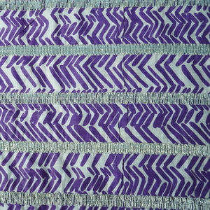 Purple Chevron Print Gota Work Cambric Cotton
