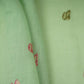 Mint Blue thread Border embroidery Chinon Cotton Slub Fabric VFS-31529