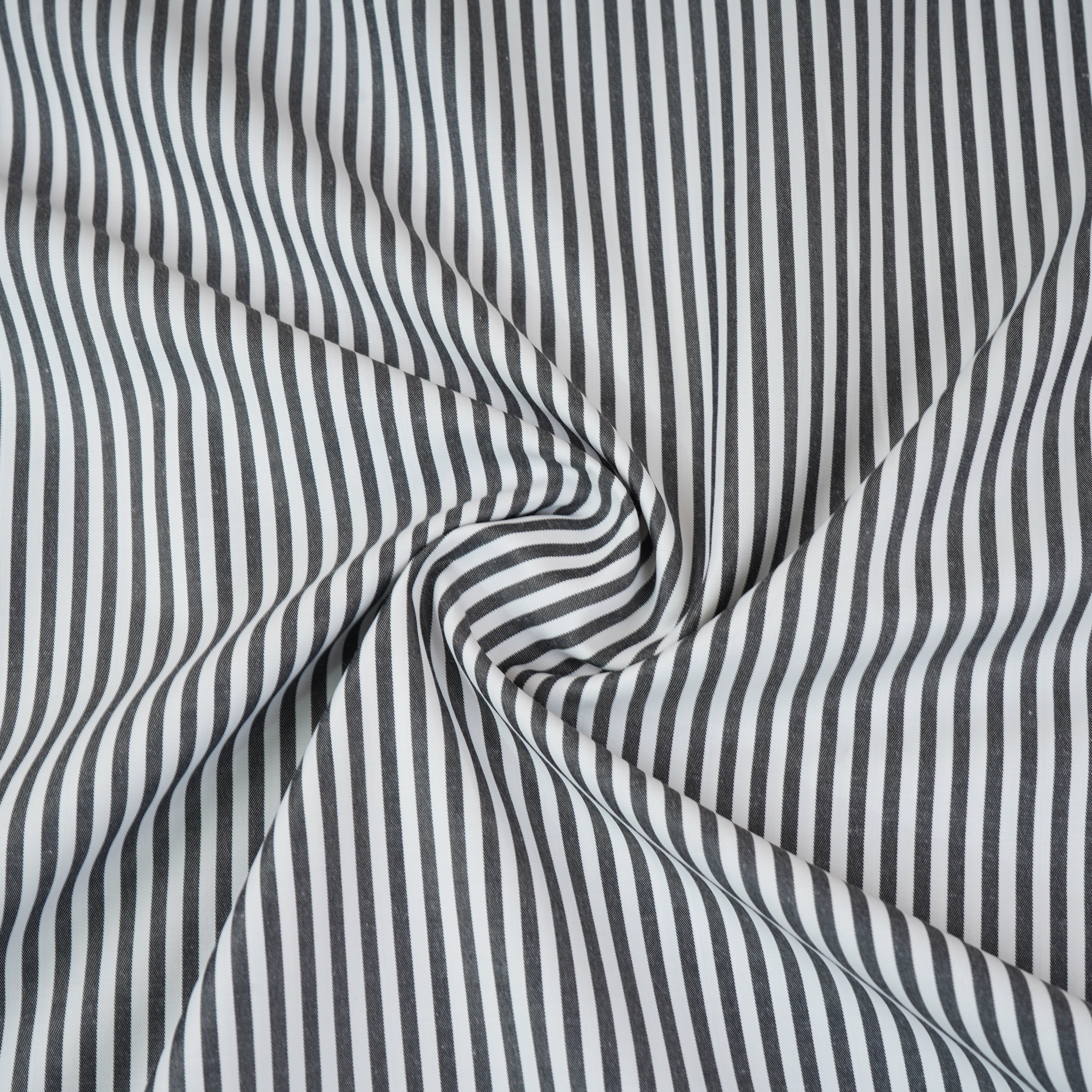 Black & White Stripes Print Poplin Fabric MFM-30159 - TradeUNO