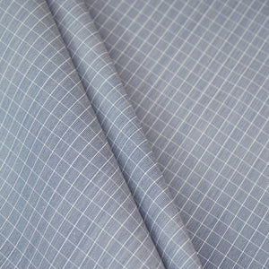 Light Grey & White Check Print Poplin Fabric MFM-30121 - TradeUNO