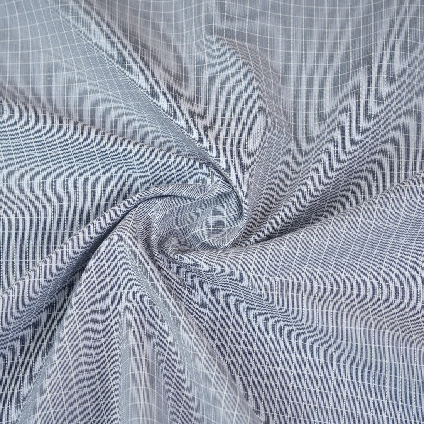 Light Grey & White Check Print Poplin Fabric MFM-30121