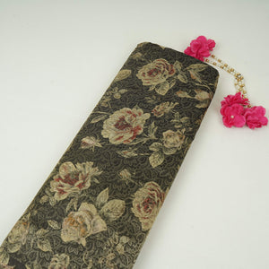 Black floral Jacquard Tissue Fabric MTF-31795 - TradeUNO