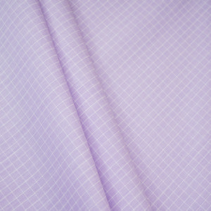 Lavender & White Check Print Poplin Fabric MFM-30122 - TradeUNO