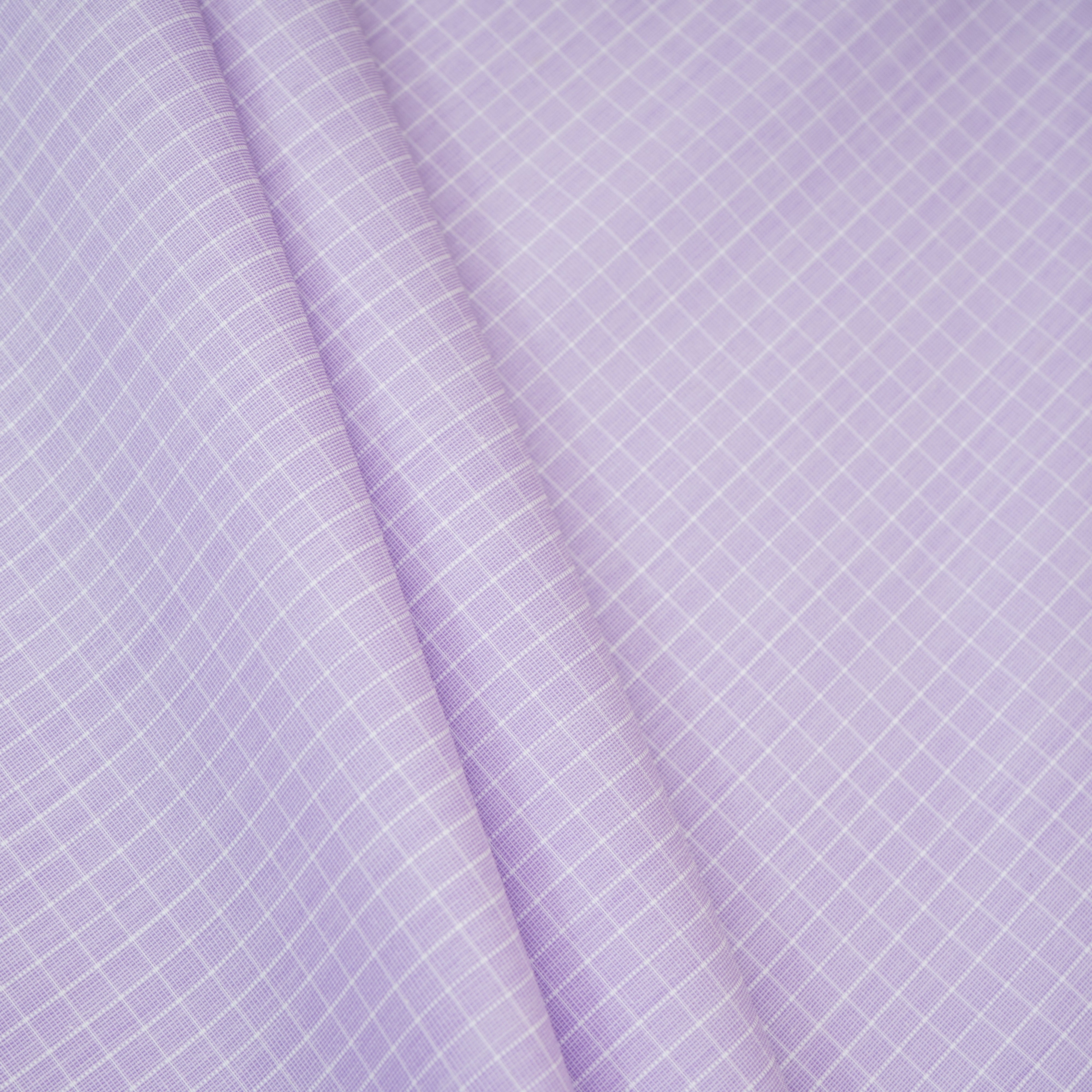 Lavender & White Check Print Poplin Fabric MFM-30122 - TradeUNO