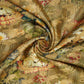 Olive Green Pichwai Jacquard stripes Raw Mango Silk Fabric CW-31582
