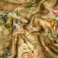Olive Green Pichwai Jacquard stripes Raw Mango Silk Fabric CW-31582