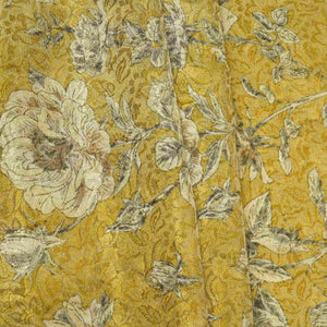 Mustard Yellow floral Jacquard Tissue Fabric MTF-31794 - TradeUNO