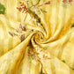 Lime Green floral Jacquard stripes Raw Mango Silk Fabric CW-31592