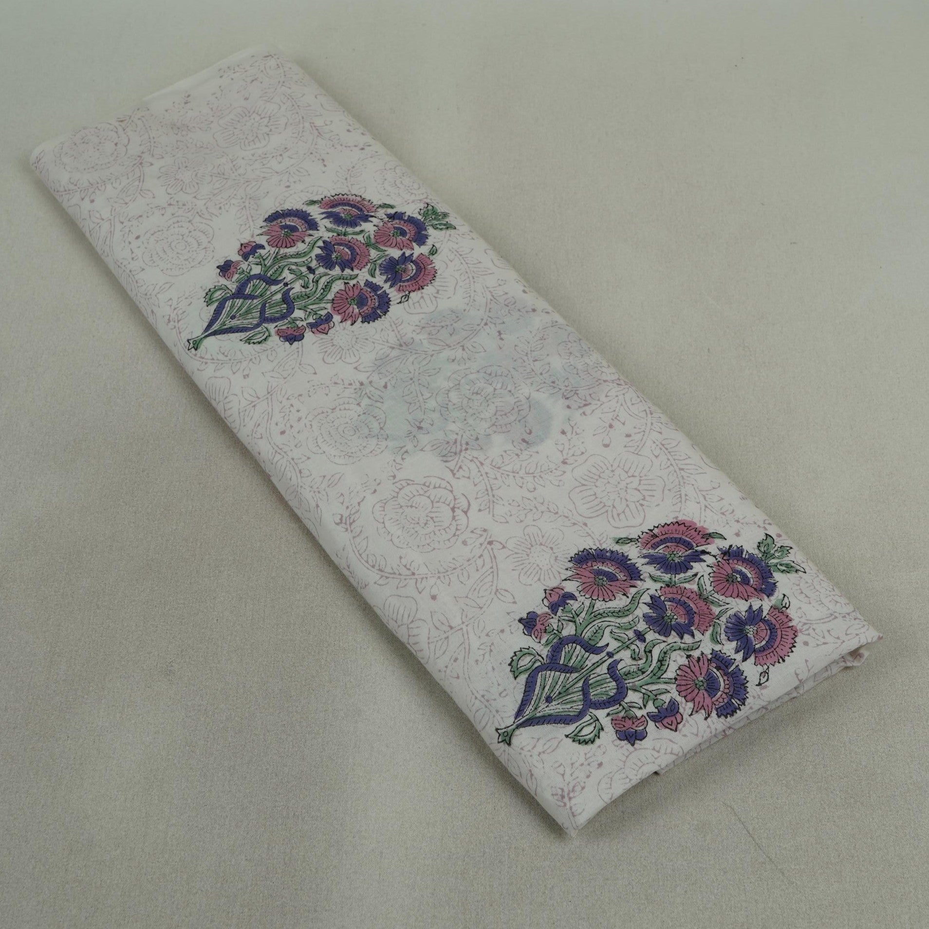 Off White Handblock Print Cotton Fabric DH-29425