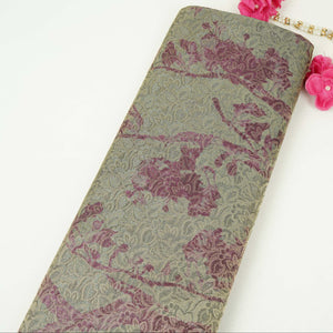 Dusty Olive Grey Abstract Jacquard Tissue Fabric MTF-31799 - TradeUNO