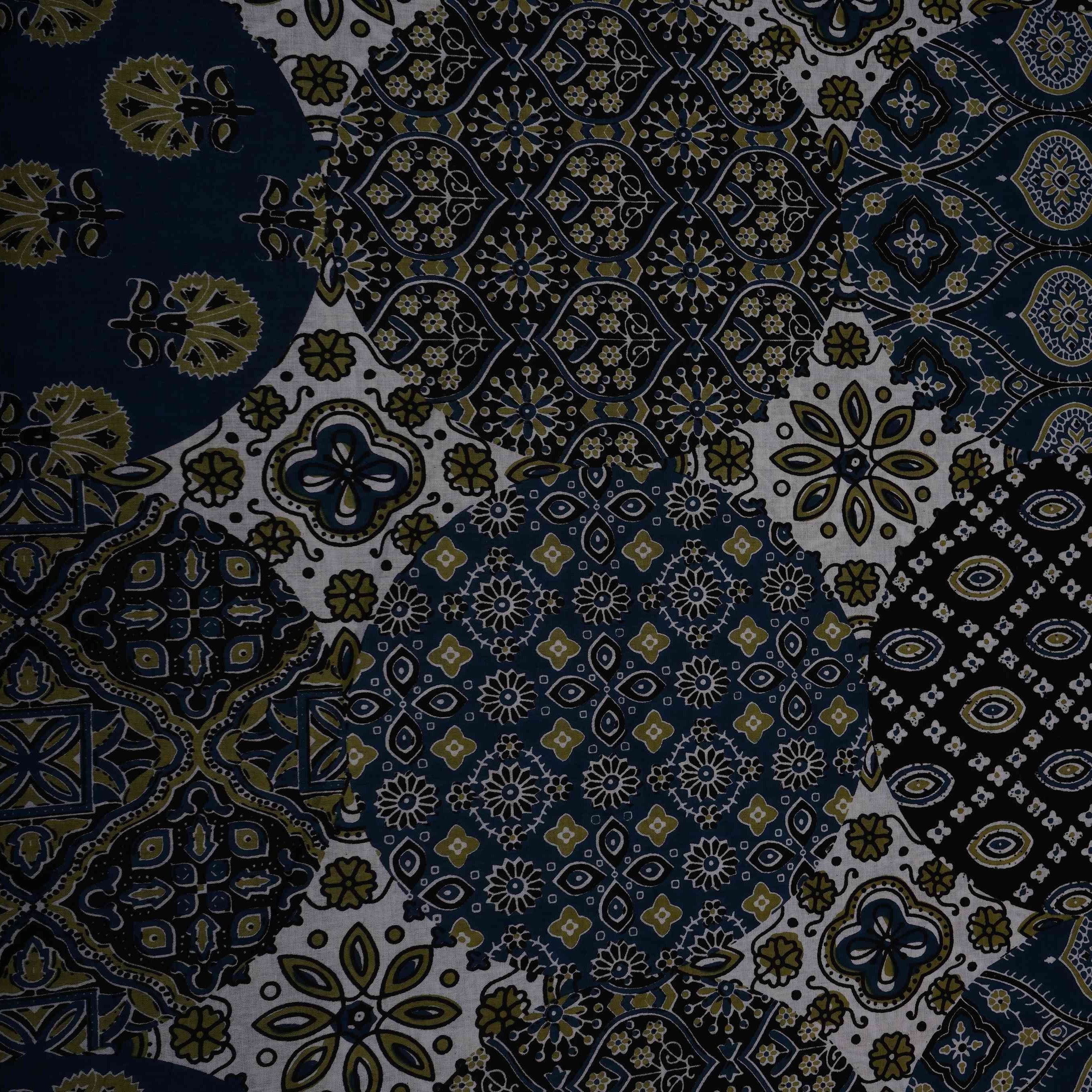 White Ajrakh Modal Satin Modal Ajrakh IA-26874