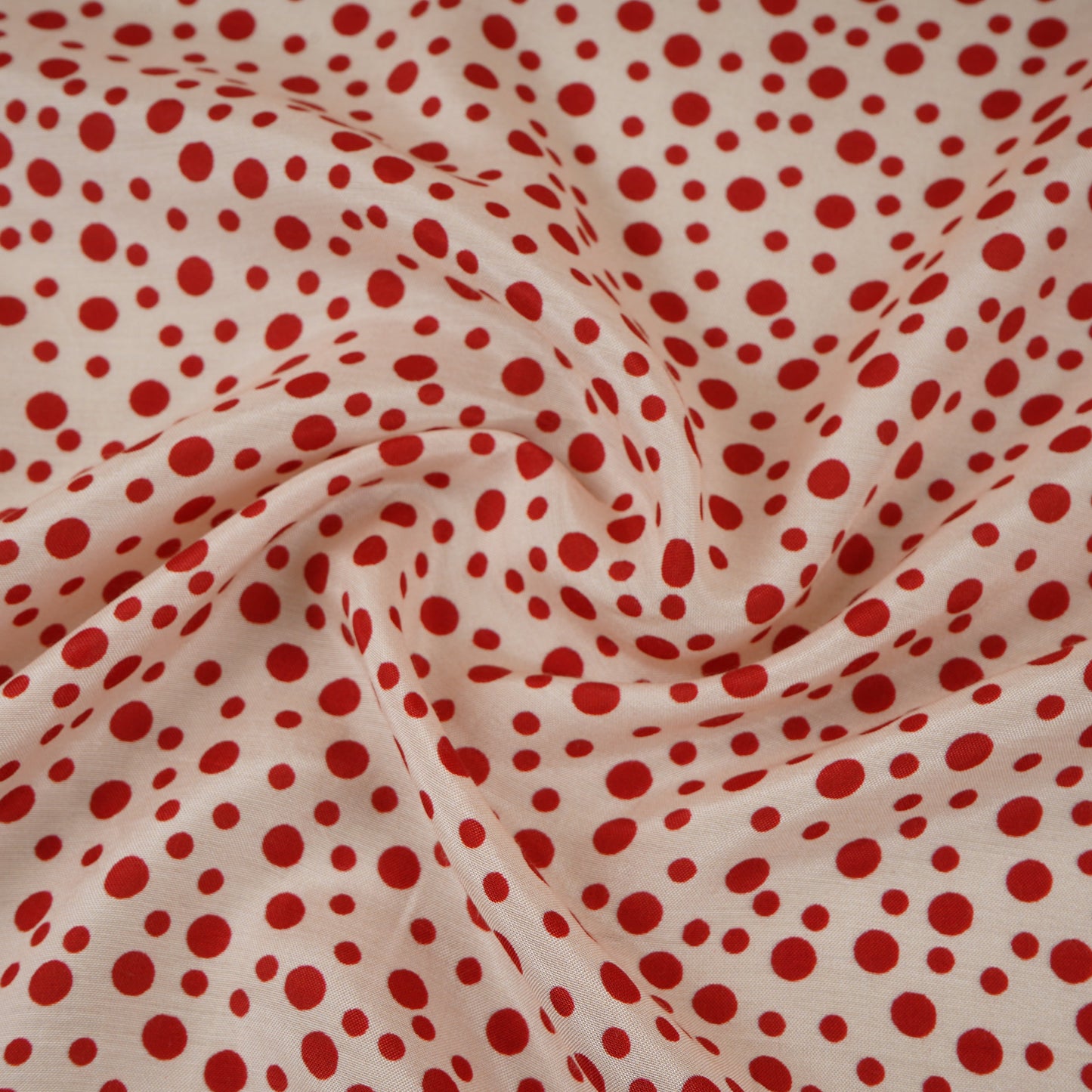 Red Floral Dot Print Muslin Fabric MF-30184