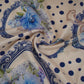 Royal Blue Floral Print Muslin Fabric MF-30179