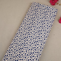 Royal Blue Dot Print Muslin Fabric MF-30180