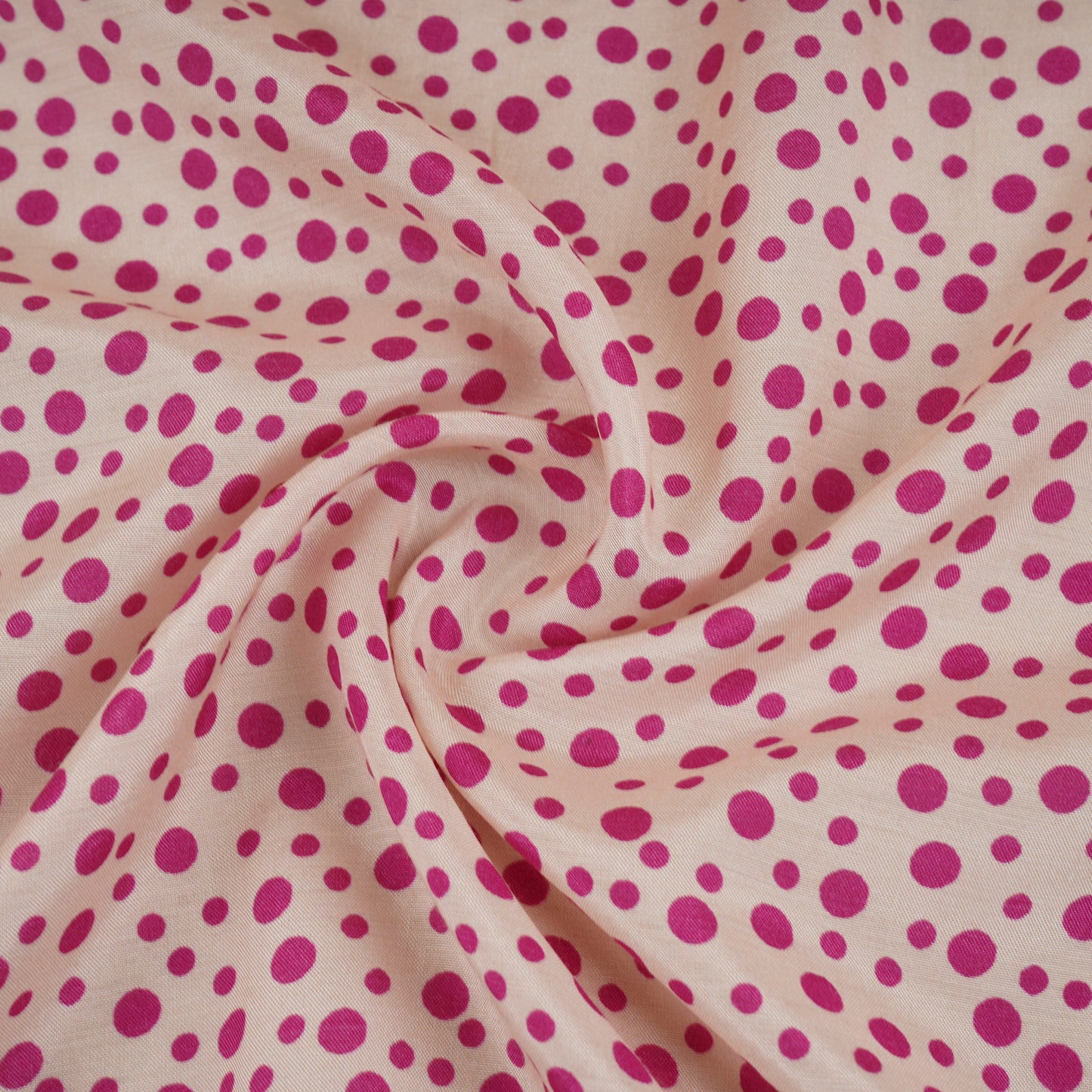 Magenta Pink Dot Print Muslin Fabric MF-30178