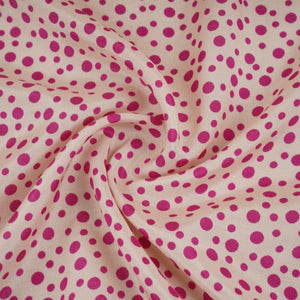 Magenta Pink Dot Print Muslin Fabric MF-30178 - TradeUNO