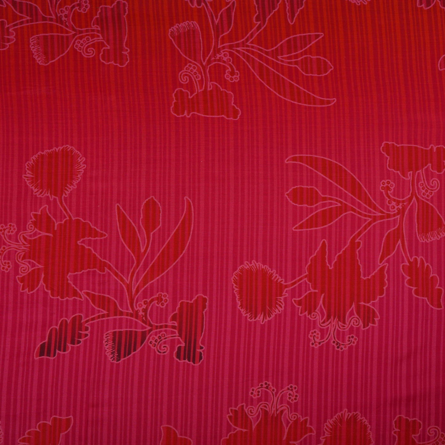 Orange & Pink Floral Print Muslin Fabric MF-30200