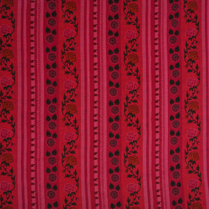 Orange & Pink Stripes Print Muslin Fabric MF-30201 - TradeUNO