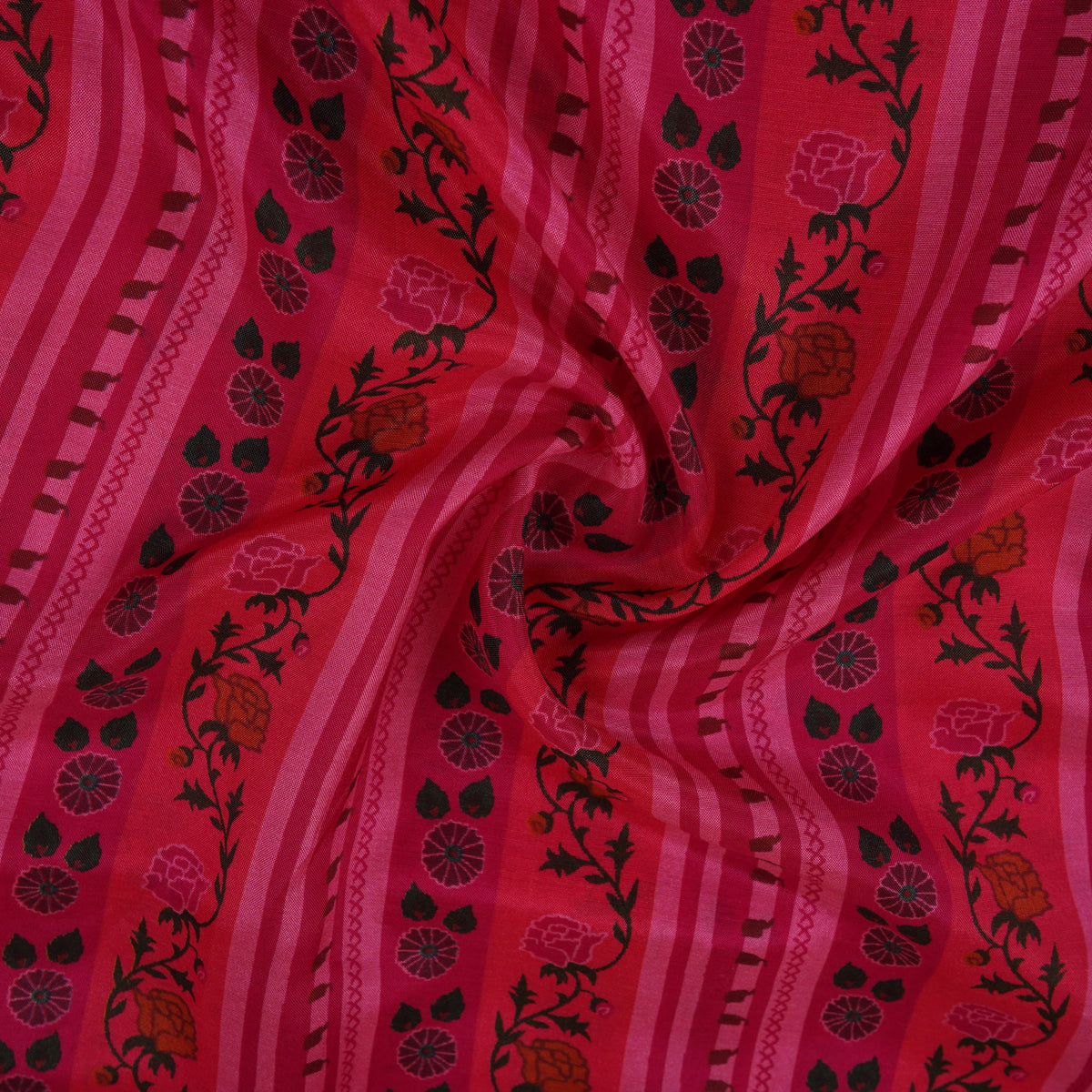 Orange & Pink Stripes Print Muslin Fabric MF-30201 - TradeUNO