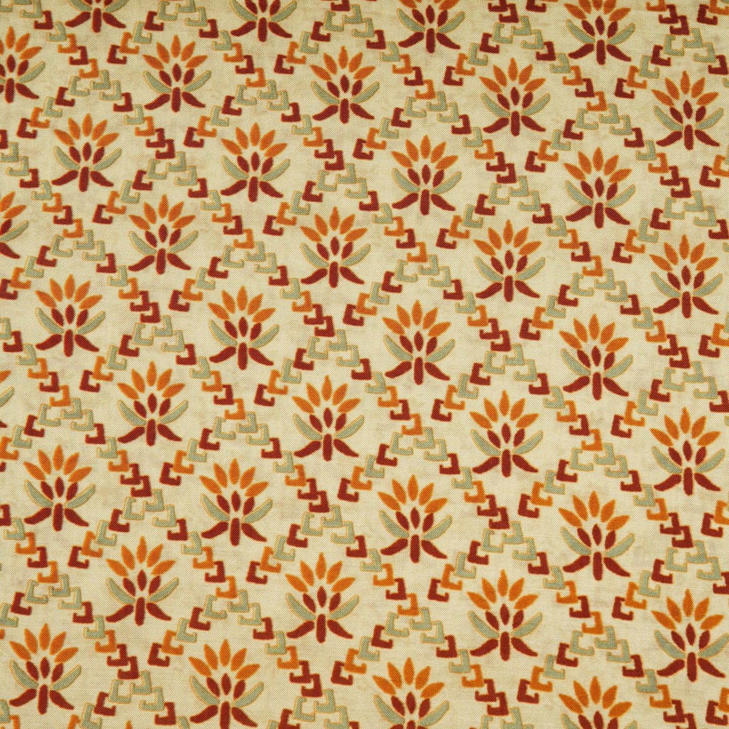 Cream Floral Print Muslin Fabric MF-30188