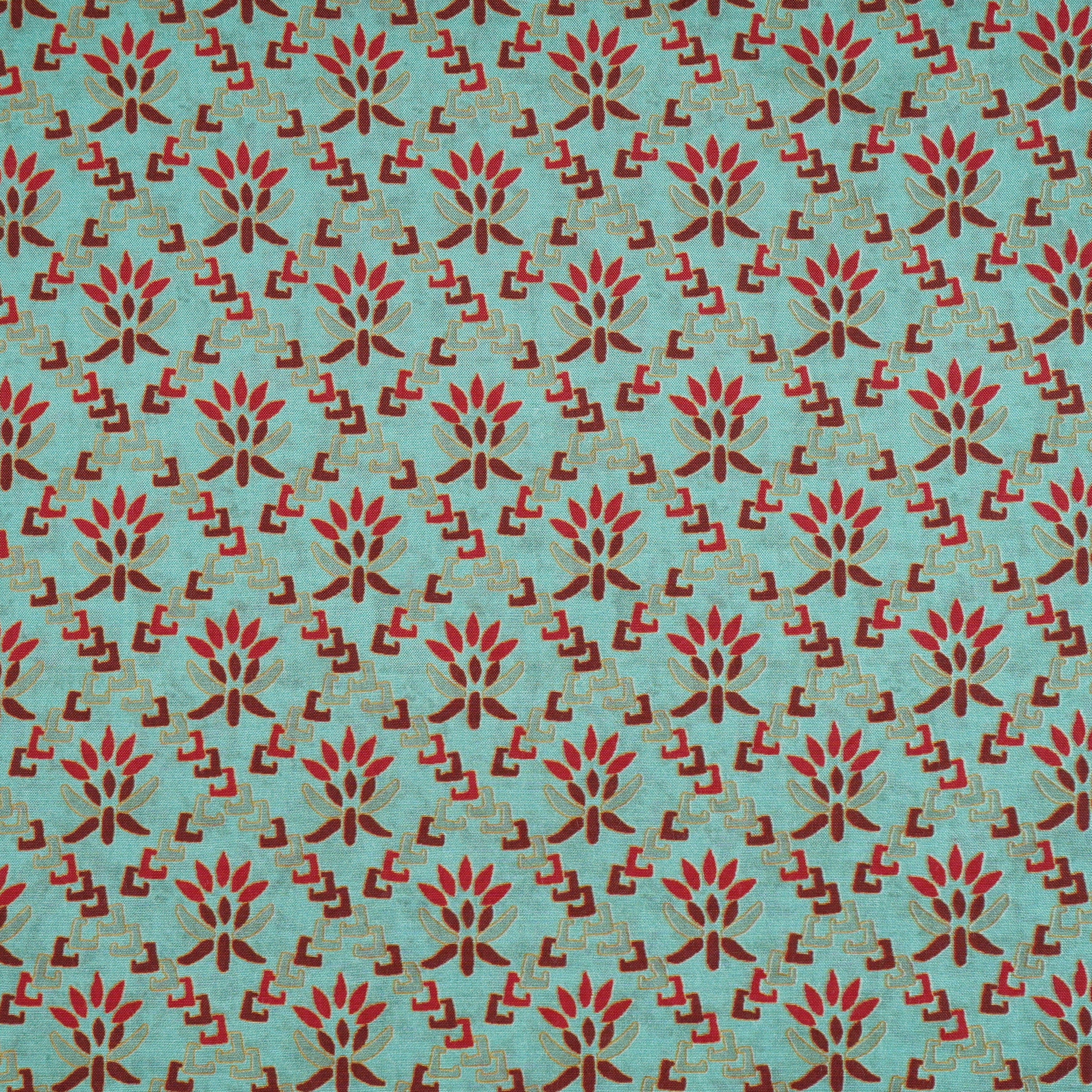 Light Grey Floral Print Muslin Fabric MF-30186 - TradeUNO