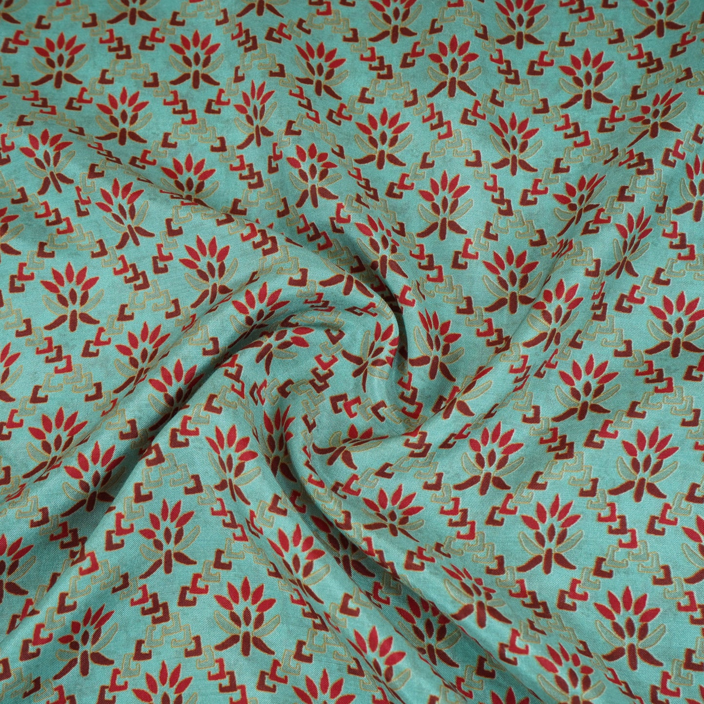 Light Grey Floral Print Muslin Fabric MF-30186