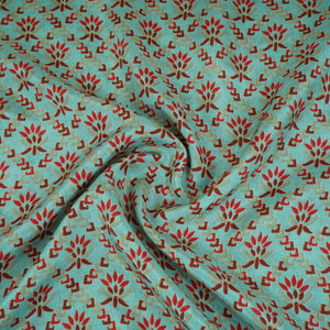Light Grey Floral Print Muslin Fabric MF-30186 - TradeUNO