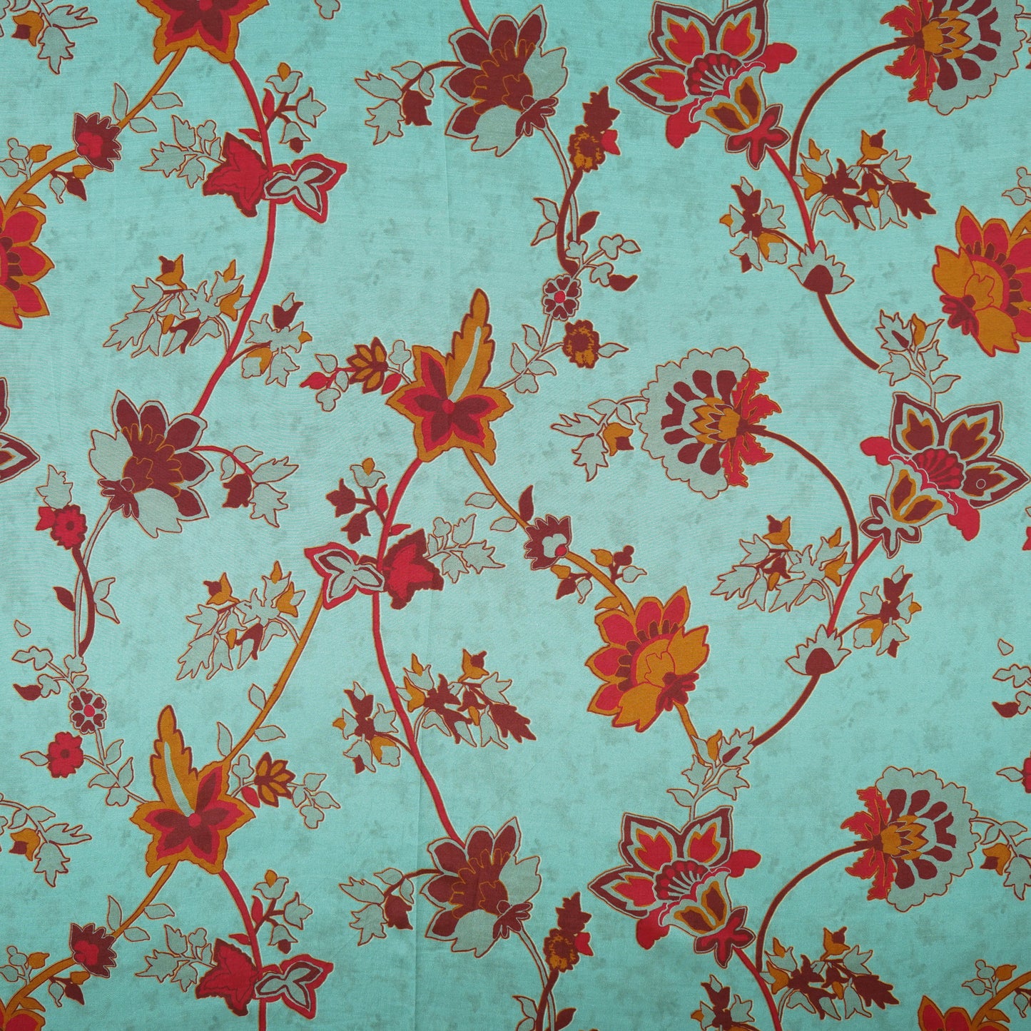 Light Grey Floral Print Muslin Fabric MF-30185
