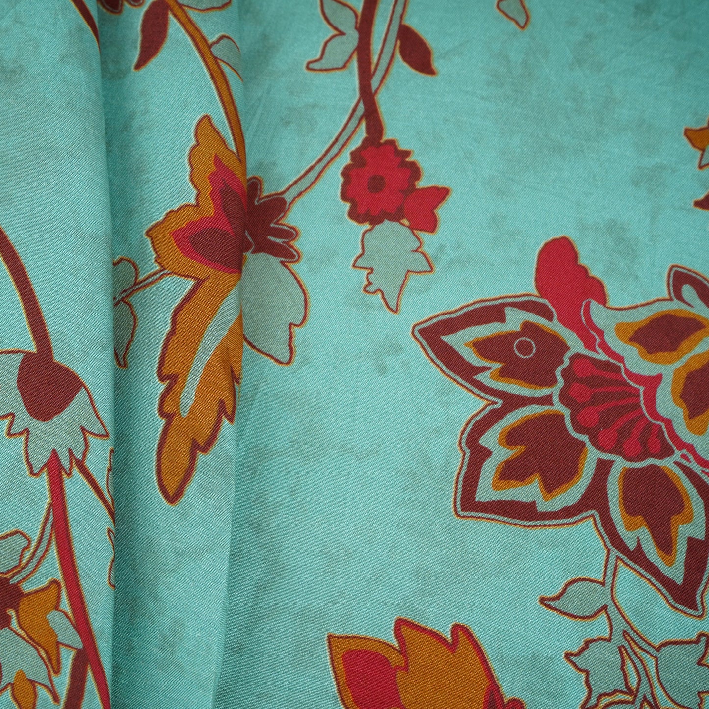 Light Grey Floral Print Muslin Fabric MF-30185