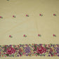 Cream Parsi Gara embroidery Raw Silk Fabric VFS-31516