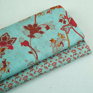 Light Grey Floral Print Muslin Fabric MF-30186 - TradeUNO