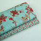 Light Grey Floral Print Muslin Fabric MF-30185
