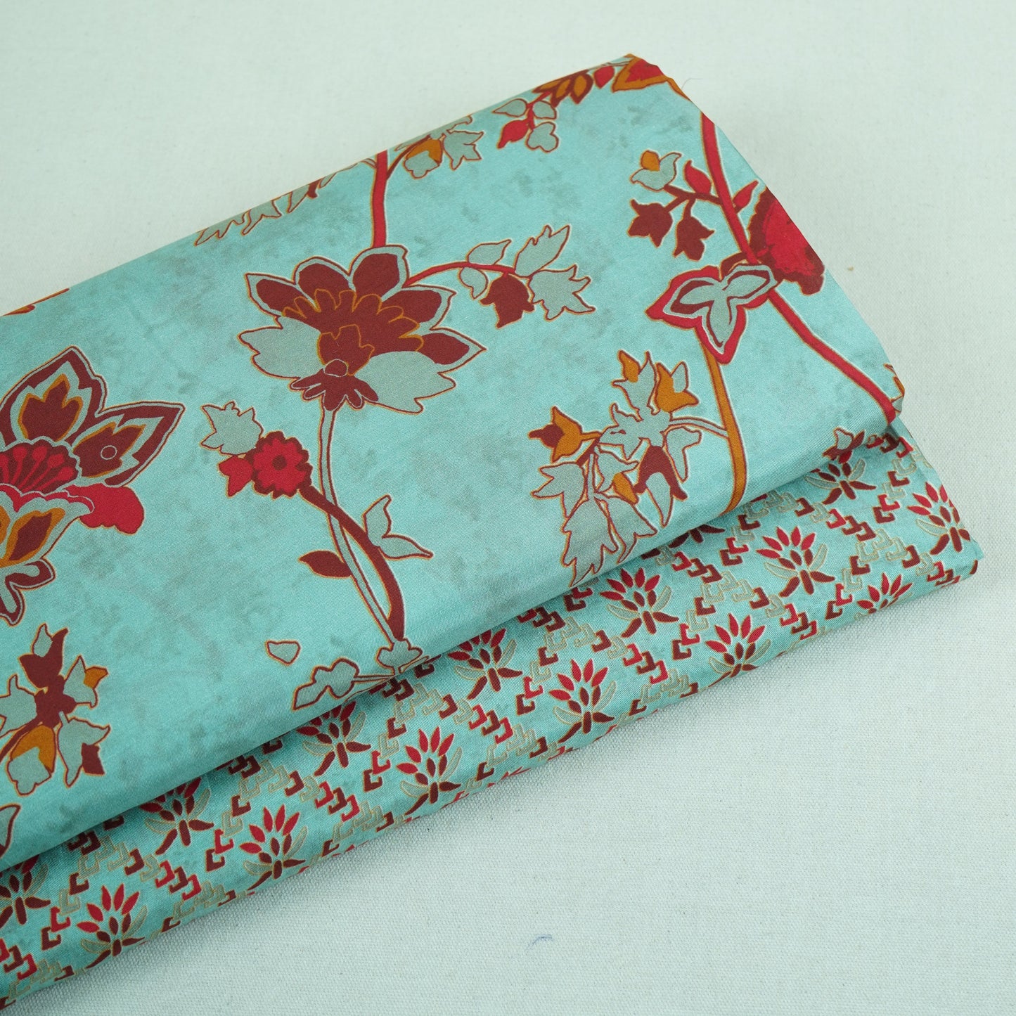 Light Grey Floral Print Muslin Fabric MF-30185
