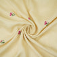 Cream Parsi Gara embroidery Raw Silk Fabric VFS-31516